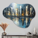 Abstract City Skyline3 - Asymmetric Metal Wall Art