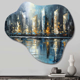 Abstract City Skyline3 - Asymmetric Metal Wall Art