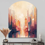 Modern Cubism Cityscape I - Asymmetric Metal Wall Art