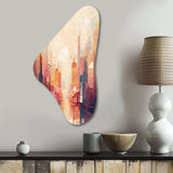 Modern Cubism Cityscape I - Asymmetric Metal Wall Art