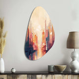 Modern Cubism Cityscape I - Asymmetric Metal Wall Art