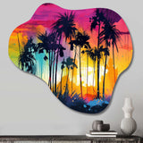 Vibrant Palm Trees III - Asymmetric Metal Wall Art