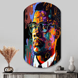 Malcolm X Illustration I - Asymmetric Metal Wall Art