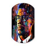 Malcolm X Illustration I - Asymmetric Metal Wall Art