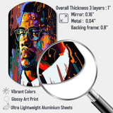 Malcolm X Illustration I - Asymmetric Metal Wall Art