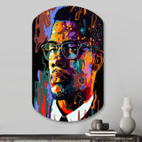 Malcolm X Illustration I - Asymmetric Metal Wall Art