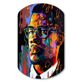 Malcolm X Illustration I - Asymmetric Metal Wall Art