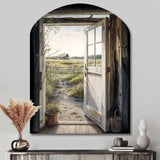 View From A Cottage Country Door I - Asymmetric Metal Wall Art