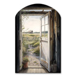 View From A Cottage Country Door I - Asymmetric Metal Wall Art