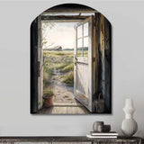 View From A Cottage Country Door I - Asymmetric Metal Wall Art