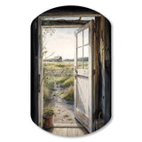 View From A Cottage Country Door I - Asymmetric Metal Wall Art