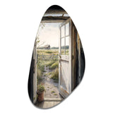 View From A Cottage Country Door I - Asymmetric Metal Wall Art