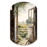 View From A Cottage Country Door II - Asymmetric Metal Wall Art