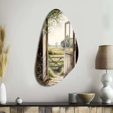 View From A Cottage Country Door II - Asymmetric Metal Wall Art