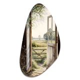 View From A Cottage Country Door II - Asymmetric Metal Wall Art