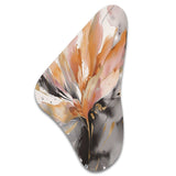 Orange And Grey Mesmerizing Marble Abstraction - Asymmetric Metal Wall Art