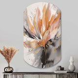 Orange And Grey Mesmerizing Marble Abstraction - Asymmetric Metal Wall Art