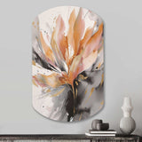 Orange And Grey Mesmerizing Marble Abstraction - Asymmetric Metal Wall Art