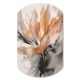 Orange And Grey Mesmerizing Marble Abstraction - Asymmetric Metal Wall Art