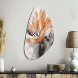 Orange And Grey Mesmerizing Marble Abstraction - Asymmetric Metal Wall Art