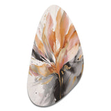 Orange And Grey Mesmerizing Marble Abstraction - Asymmetric Metal Wall Art