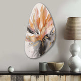 Orange And Grey Mesmerizing Marble Abstraction - Asymmetric Metal Wall Art