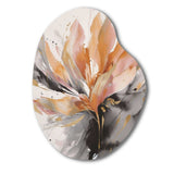 Orange And Grey Mesmerizing Marble Abstraction - Asymmetric Metal Wall Art