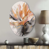 Orange And Grey Mesmerizing Marble Abstraction - Asymmetric Metal Wall Art