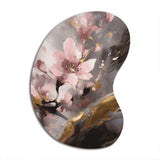 Pink Blushing Cherry Blossom - Asymmetric Metal Wall Art