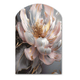 Marble Pink Gold Peony Flower III - Asymmetric Metal Wall Art