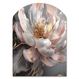 Marble Pink Gold Peony Flower III - Asymmetric Metal Wall Art