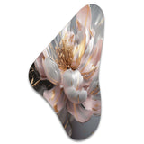 Marble Pink Gold Peony Flower III - Asymmetric Metal Wall Art