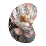 Marble Pink Gold Peony Flower III - Asymmetric Metal Wall Art