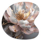 Marble Pink Gold Peony Flower III - Asymmetric Metal Wall Art