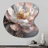 Marble Pink Gold Peony Flower III - Asymmetric Metal Wall Art