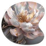 Marble Pink Gold Peony Flower III - Asymmetric Metal Wall Art