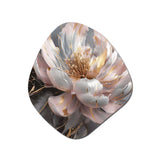 Marble Pink Gold Peony Flower III - Asymmetric Metal Wall Art