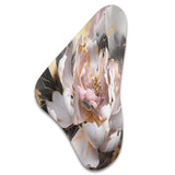 Marble Pink Gold Peony Flower IV - Asymmetric Metal Wall Art