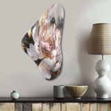 Marble Pink Gold Peony Flower IV - Asymmetric Metal Wall Art