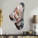 Pink Grey Peonies Blooming I - Asymmetric Metal Wall Art