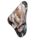 Pink Grey Peonies Blooming I - Asymmetric Metal Wall Art