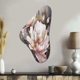 Pink Grey Peonies Elegance II - Asymmetric Metal Wall Art