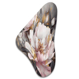 Pink Grey Peonies Elegance II - Asymmetric Metal Wall Art