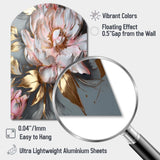 Pink Grey Peonies Elegance IV - Asymmetric Metal Wall Art