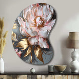 Pink Grey Peonies Elegance IV - Asymmetric Metal Wall Art