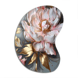 Pink Grey Peonies Elegance IV - Asymmetric Metal Wall Art