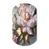 Pink Grey Peonies Elegance IV - Asymmetric Metal Wall Art