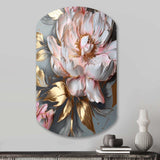 Pink Grey Peonies Elegance IV - Asymmetric Metal Wall Art