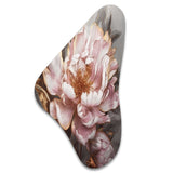 Pink Gold Peonies Petals - Asymmetric Metal Wall Art