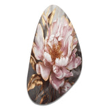 Pink Gold Peonies Petals - Asymmetric Metal Wall Art